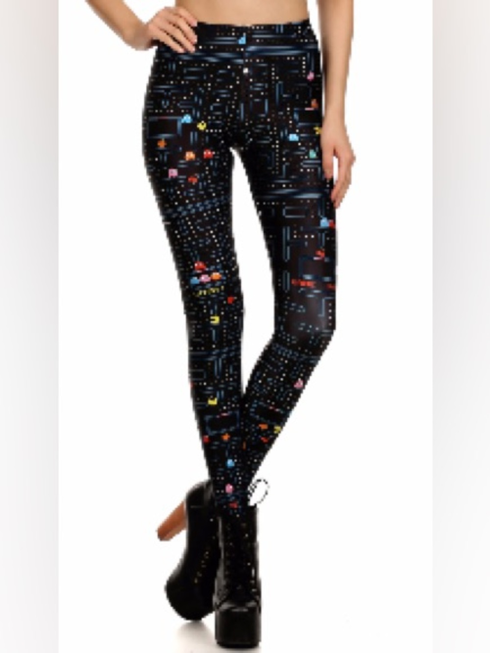 Rare Poprageous Pac-Man Legging Size Small